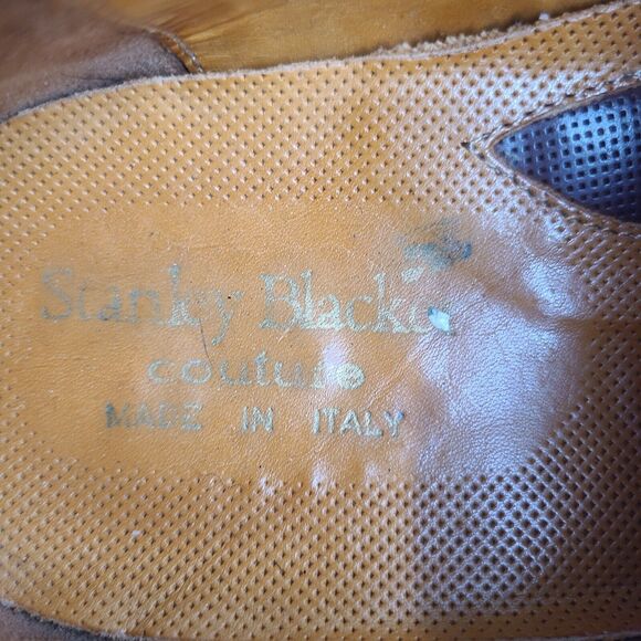 Stanley Blacker Couture Handmade Italy Dress Brown Cap Toe Oxfords 9M  Style 526 main image 9